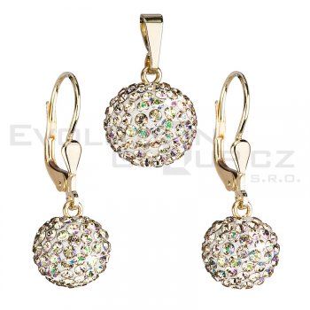 Zlatá kuličková souprava s křišťály Swarovski Luminous Green, 3 998 Kč. Zdroj: EvolutionGroup.cz