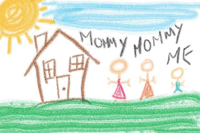 Moje matka je lesba, dětská kresba